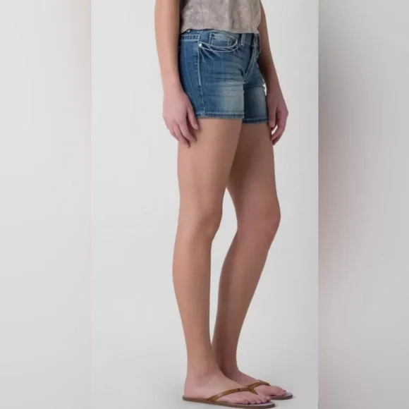 Women’s BKE Buckle Blue Jean Denim Culture Short Stretch Shorts Lemmon EUC 33 - Picture 3 of 16